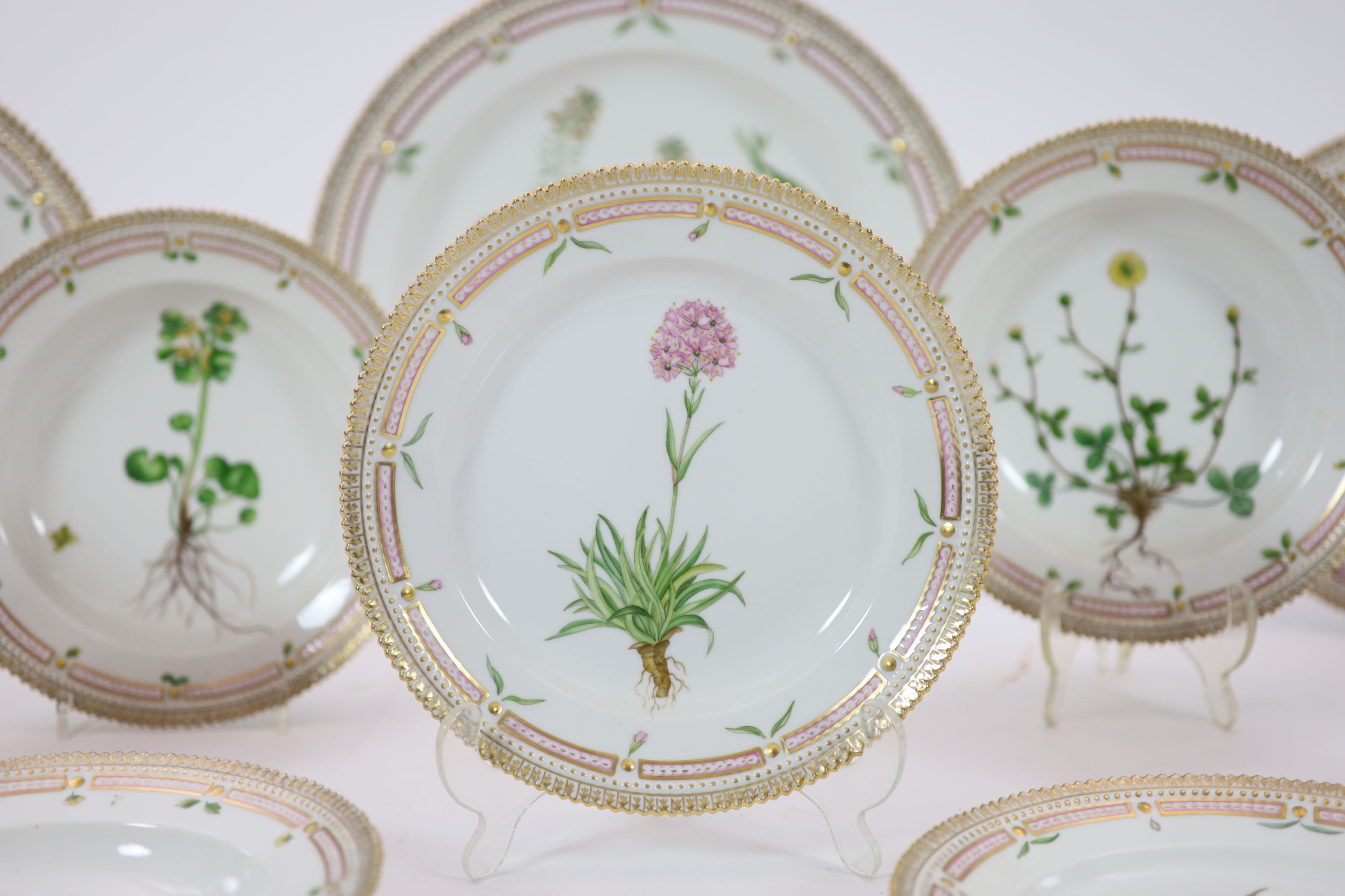 A Royal Copenhagen 'Flora Danica' part dinner service,